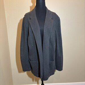 J.Jill Pante Wearever Gray Open Front Knit Blazer Jacket